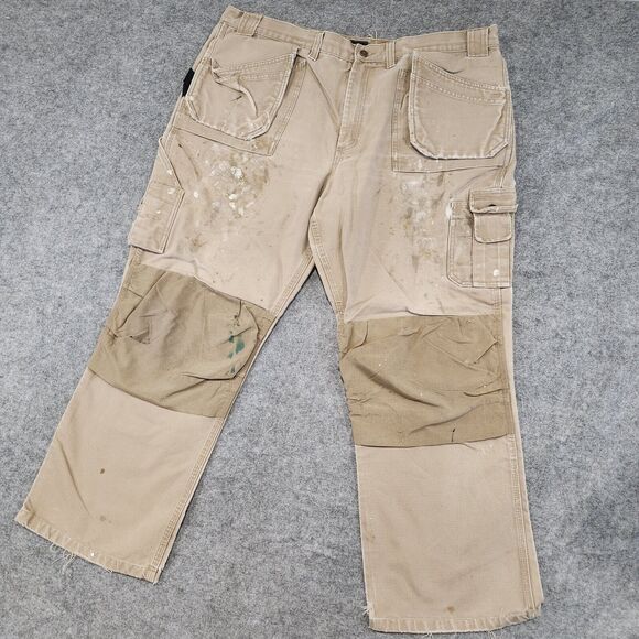 Blaklader Mens 44x32 Canvas WorkWear Double Knee Utility Tools Carpenter Pants - Picture 2 of 16